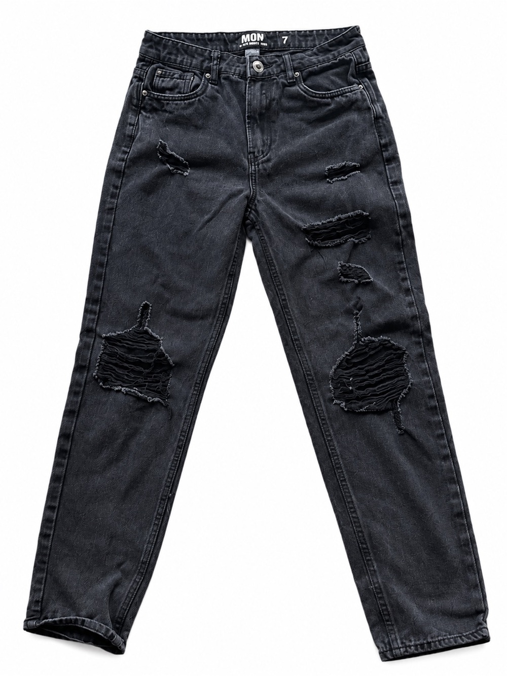 Black Distressed High-Rise Women’s Jeans